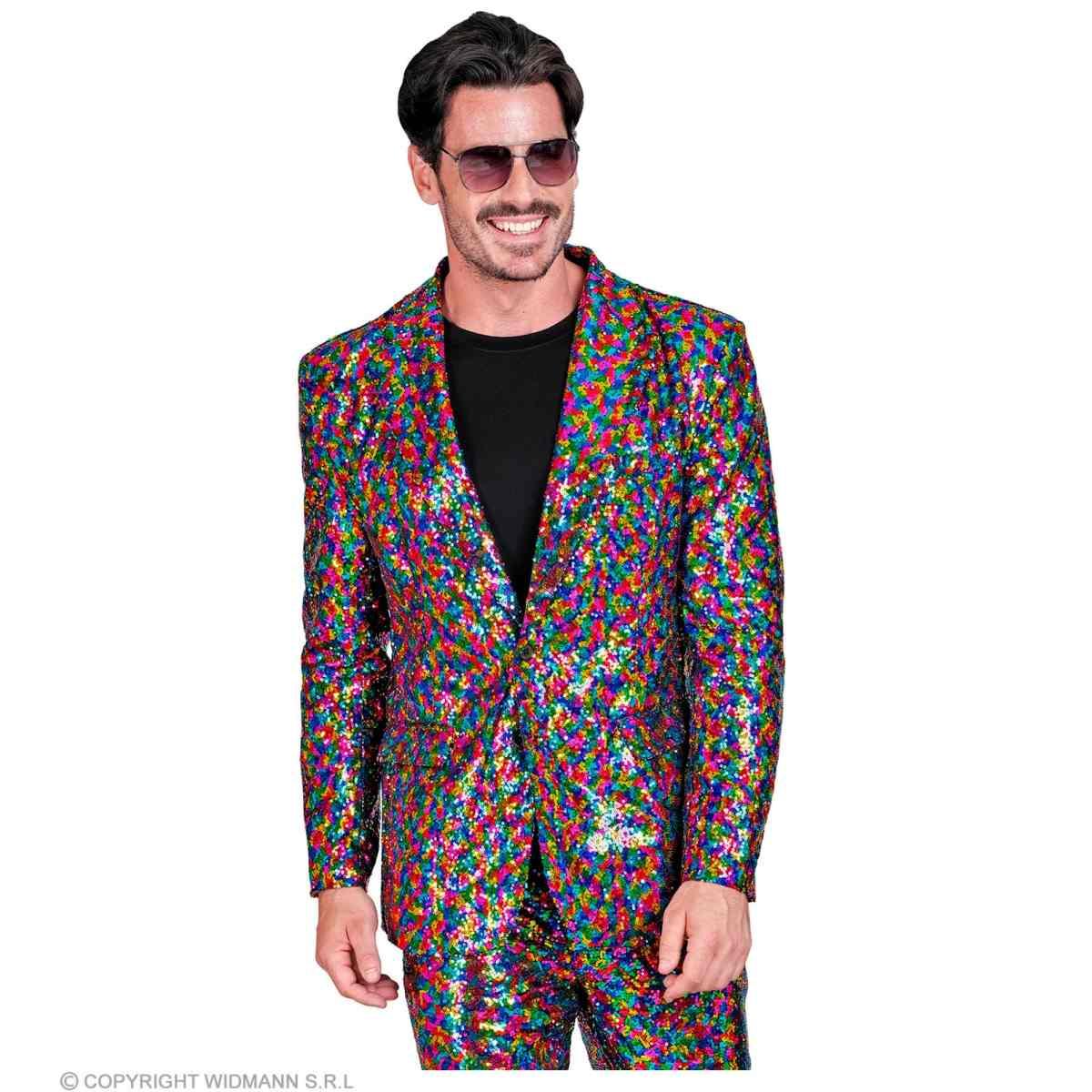 Giacca disco multicolor paillettes
