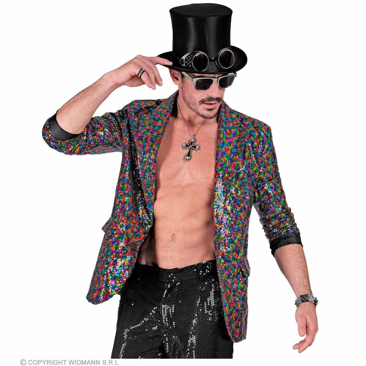 Giacca disco multicolor paillettes