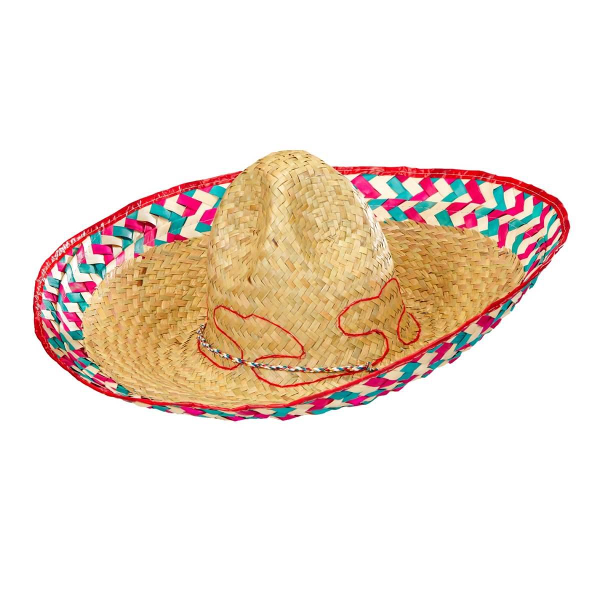 Cappello sombrero paglia bordi multicolor