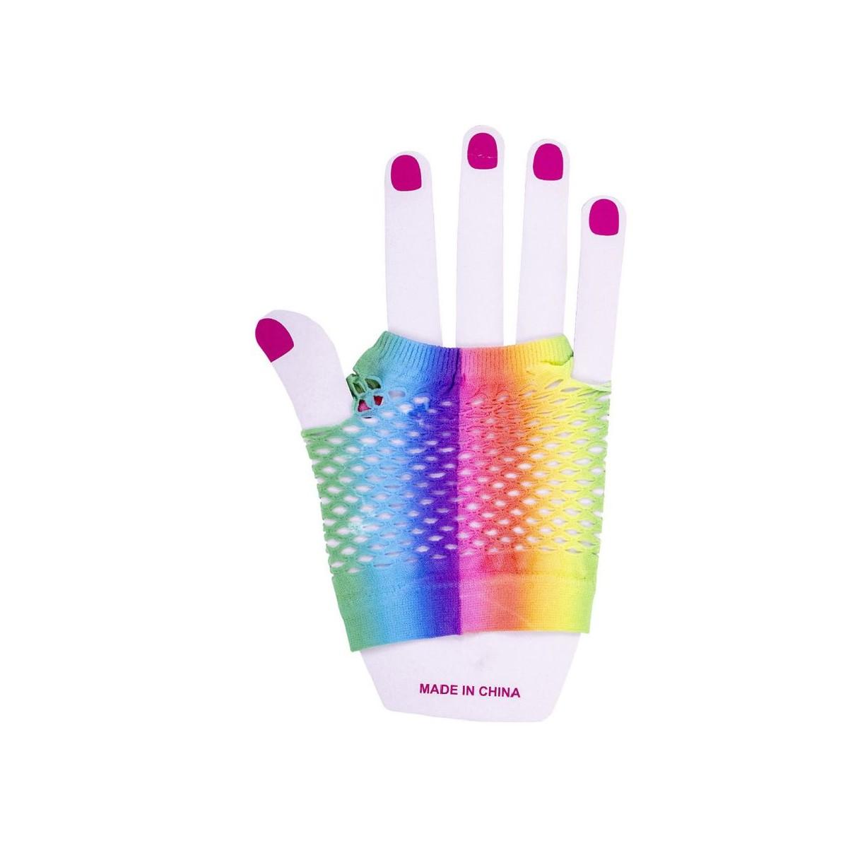 Guanti corti rete multicolor senza dita