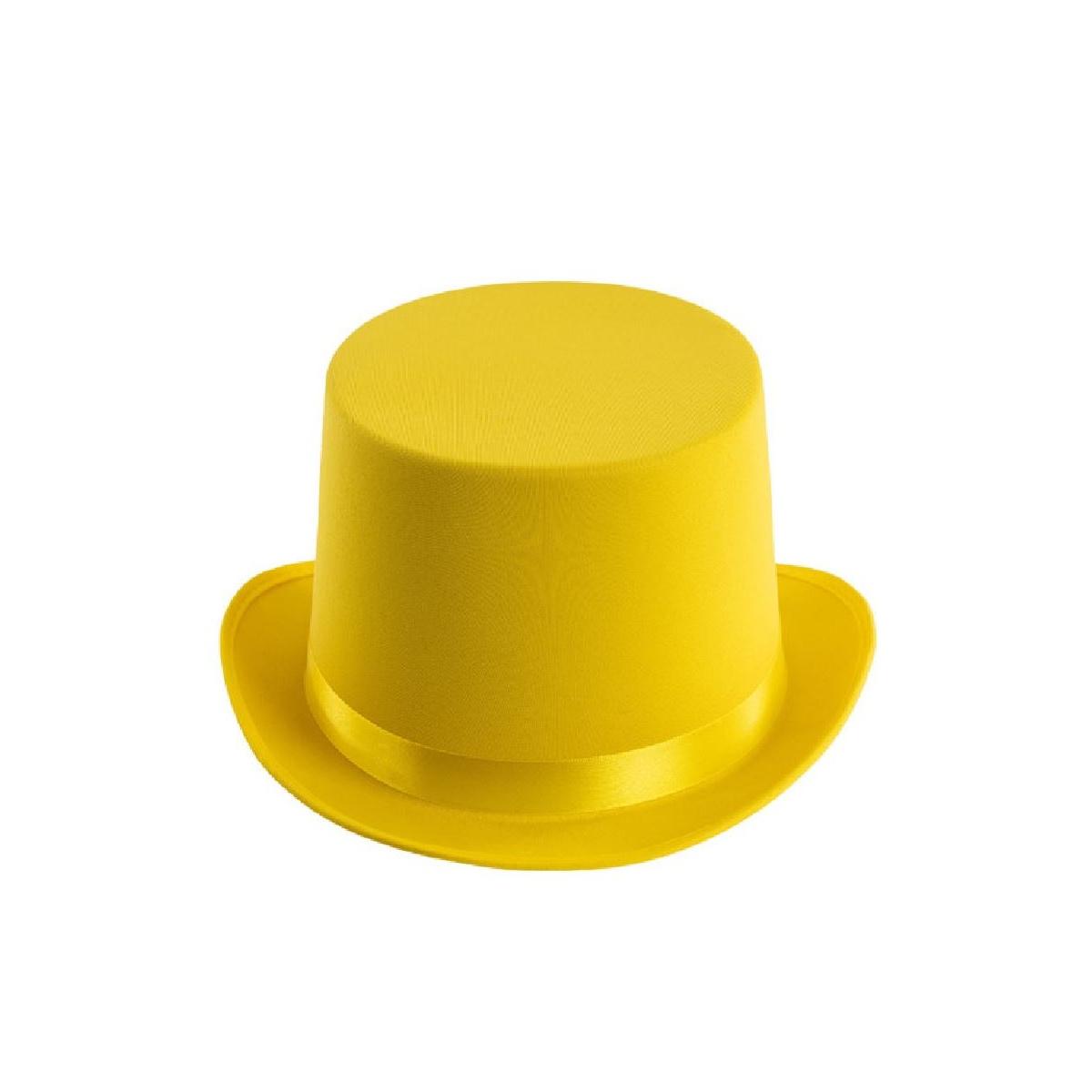 Cappello cilindro giallo feltro