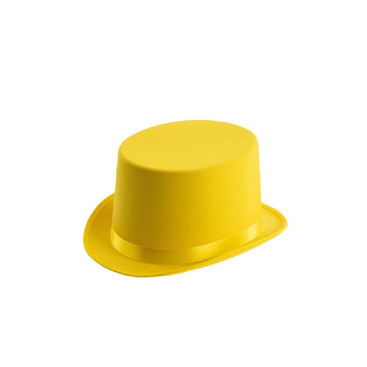 Cappello cilindro giallo feltro