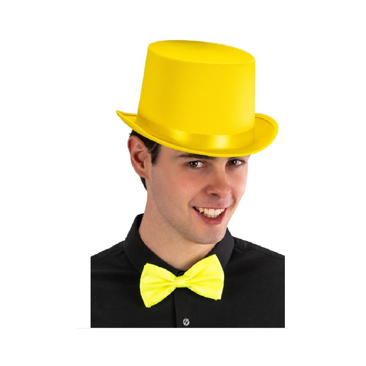 Cappello cilindro giallo feltro