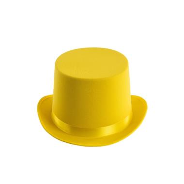 Cappello cilindro giallo feltro