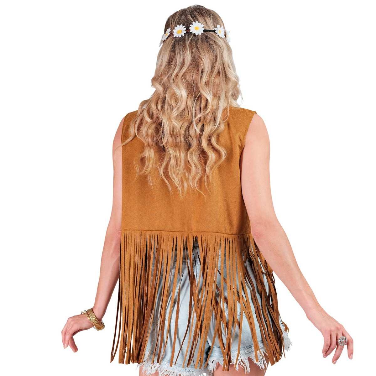 Costume gilet marrone frange