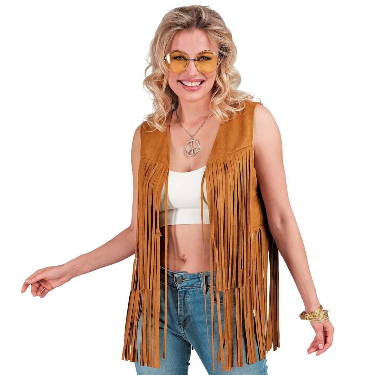 Costume gilet marrone frange