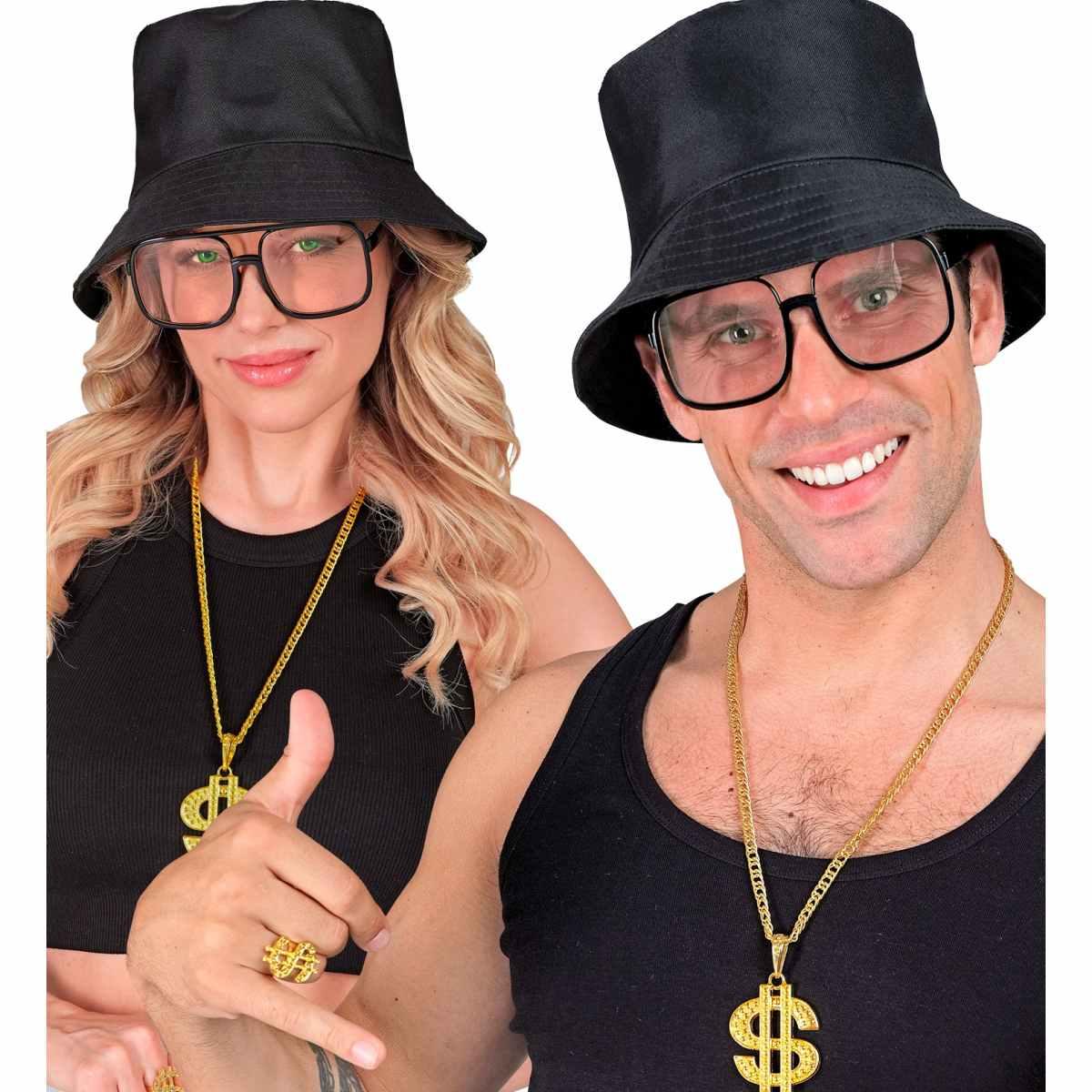 Occhiali neri hip hop lenti