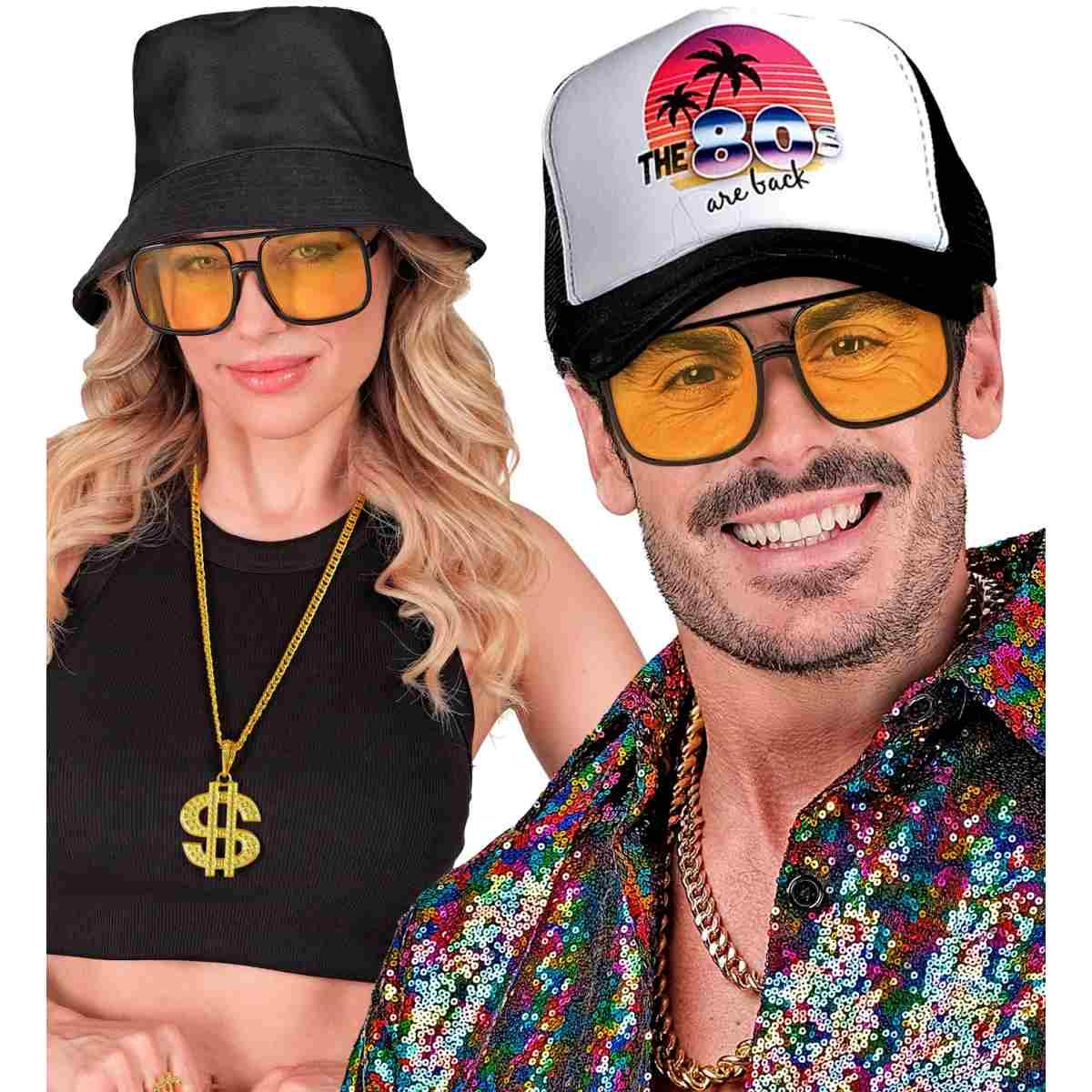 Occhiali neri hip hop lenti gialle