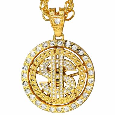 Collana metallo dollaro strass