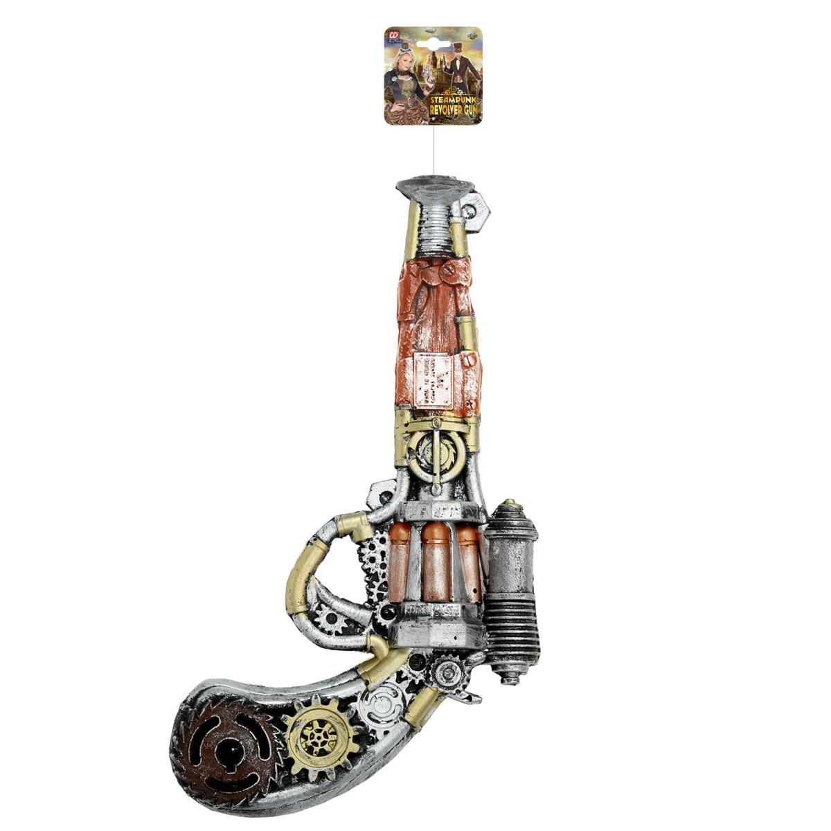 Pistola steampunk revolver in lattice