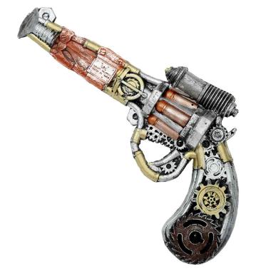Pistola steampunk revolver in lattice