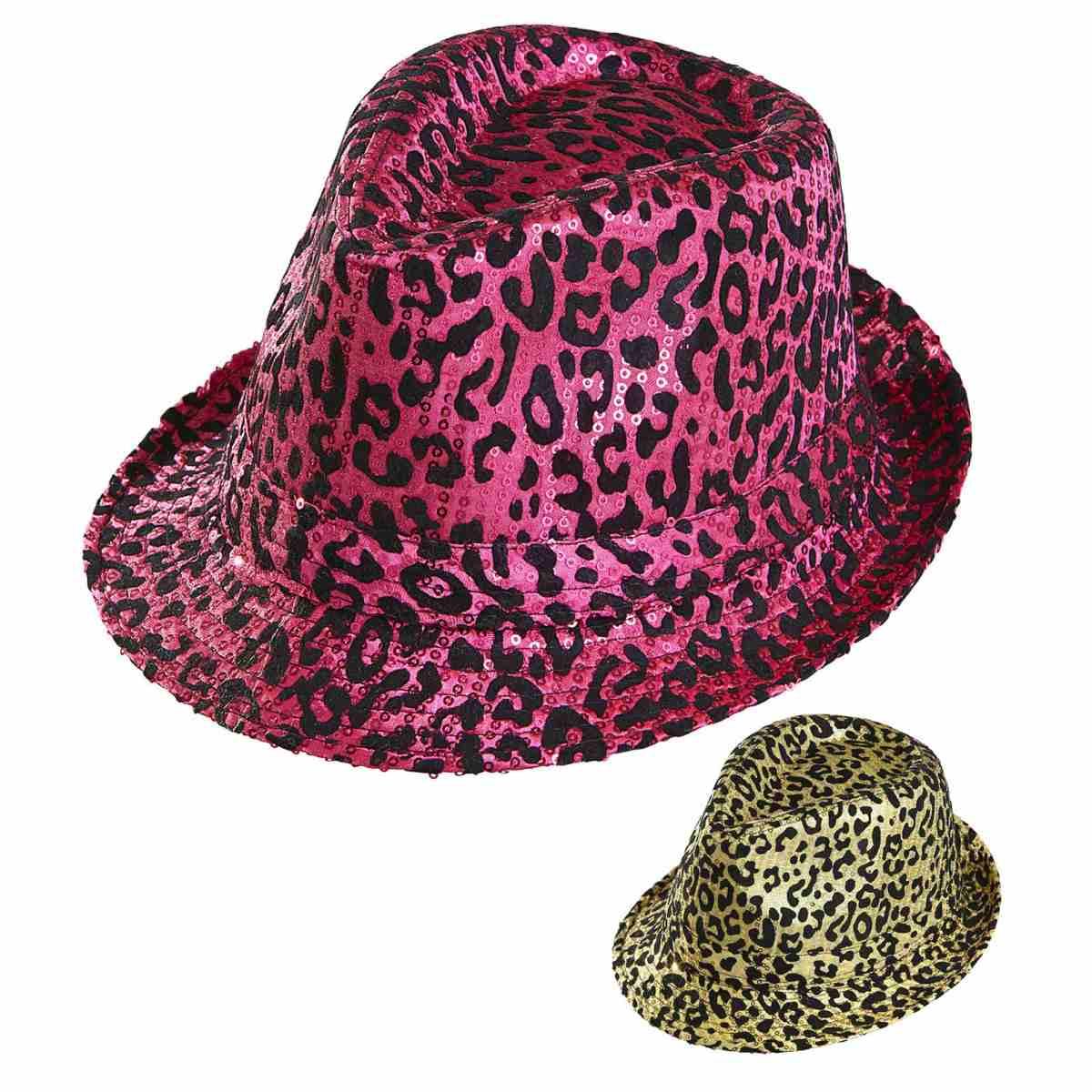 Cappello borsalino animalier paillettes