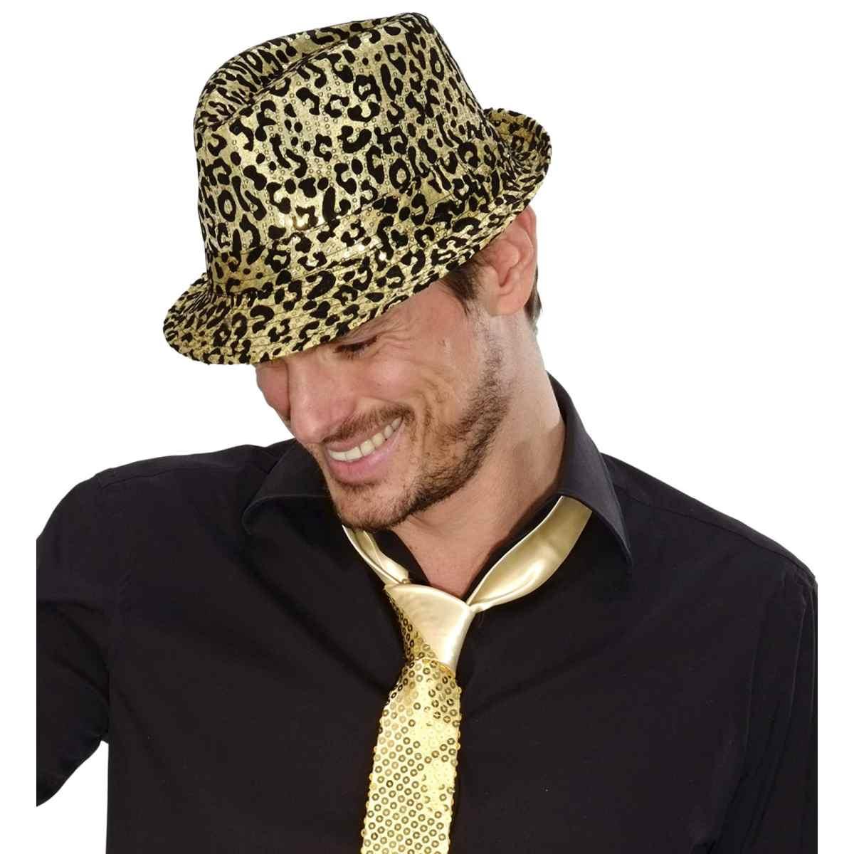 Cappello borsalino animalier paillettes