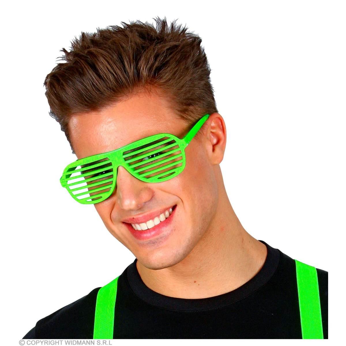 Occhiali rigati verde fluo