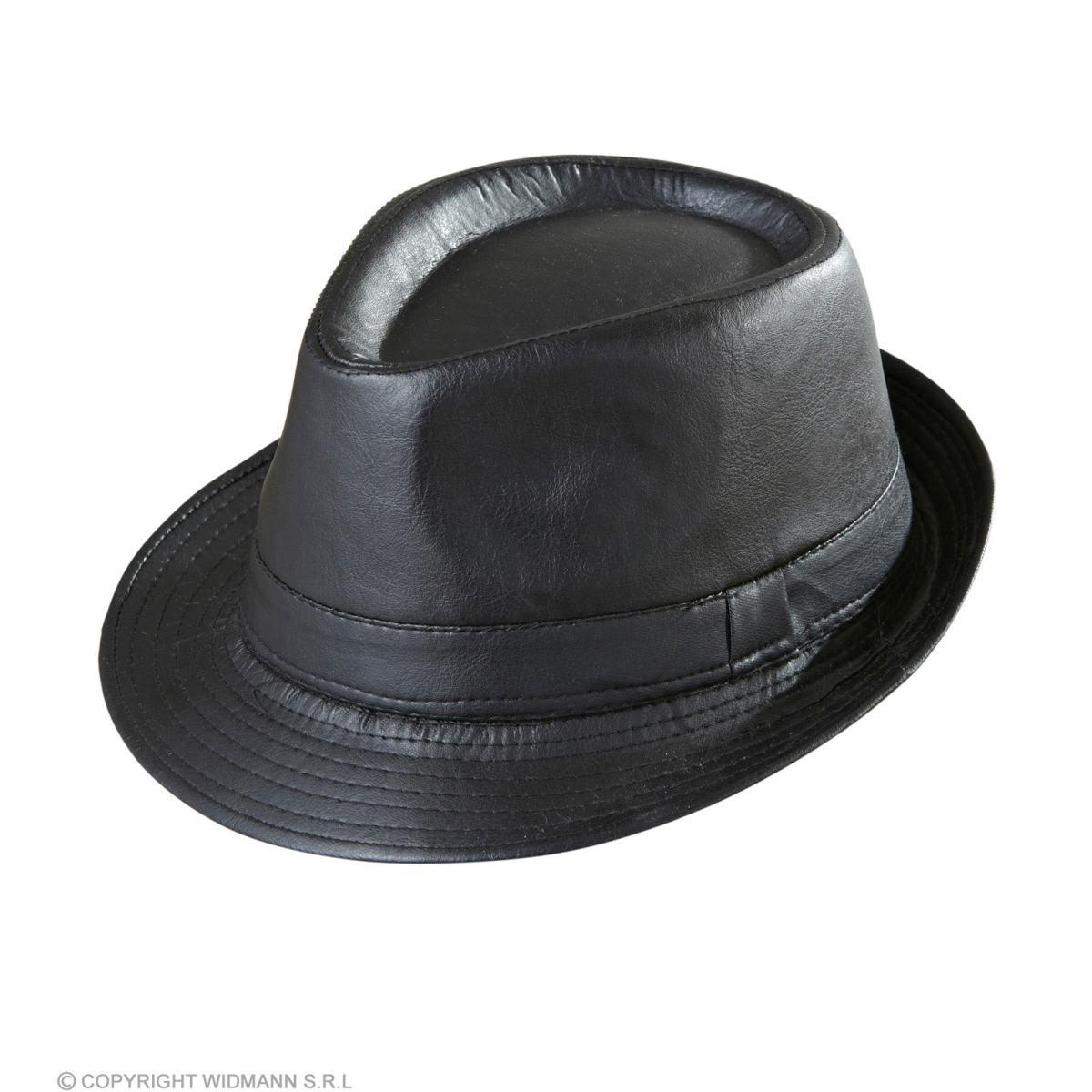 Cappello borsalino similpelle nero
