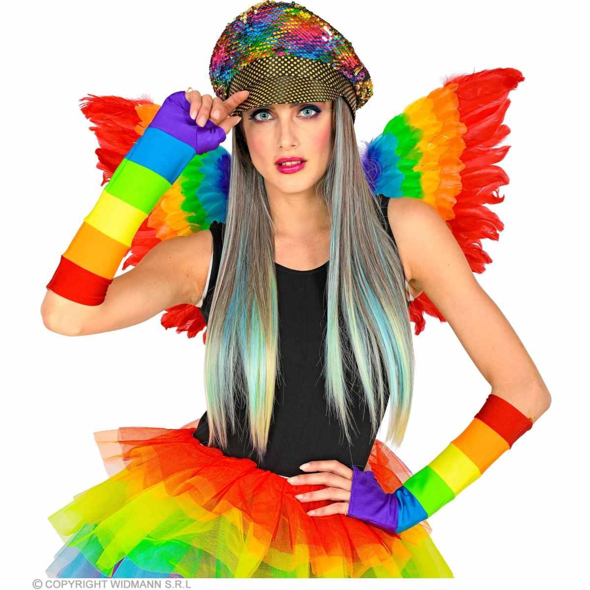 Cappello visiera paillettes multicolor capelli