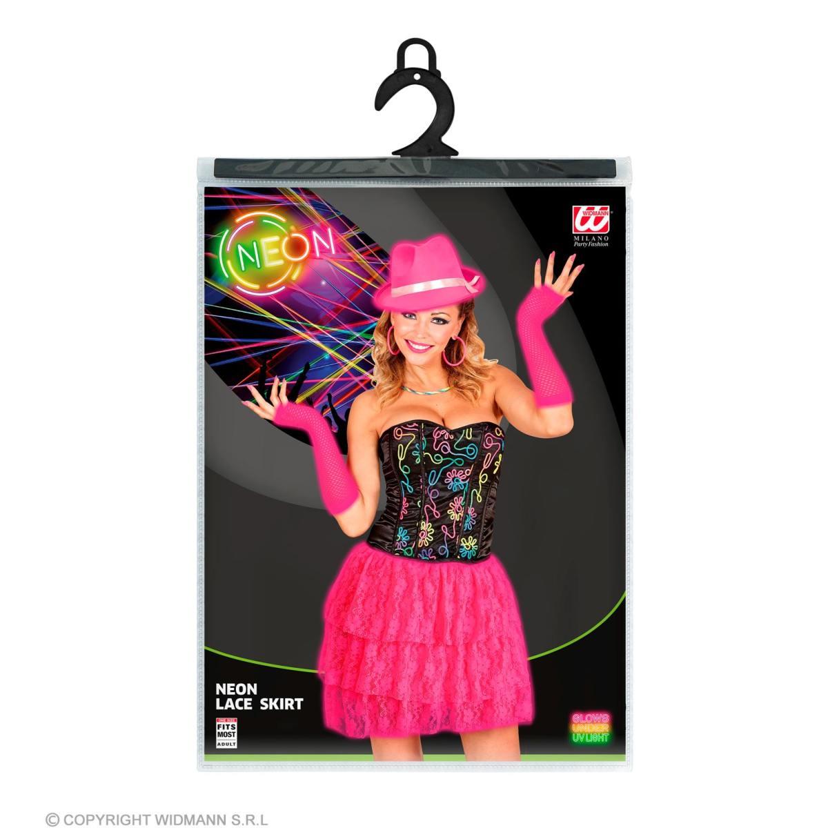 Gonna pizzo rosa fluo