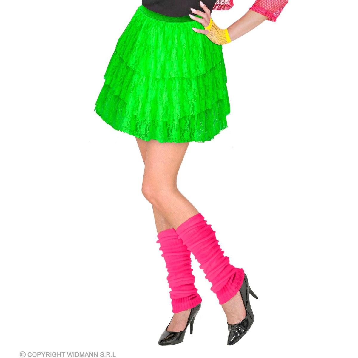 Gonna pizzo verde fluo