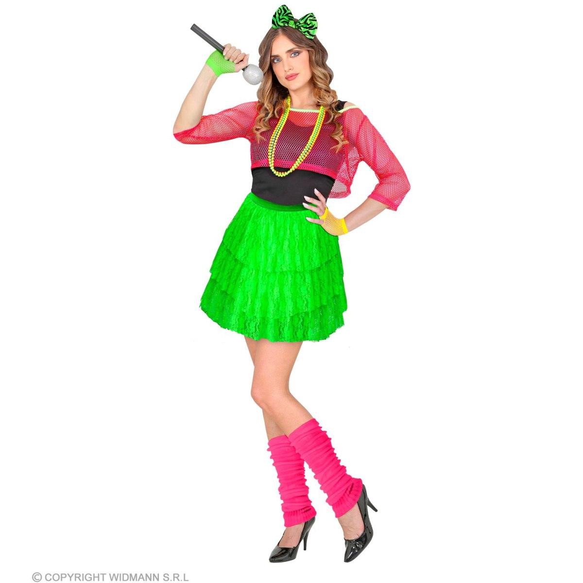 Gonna pizzo verde fluo