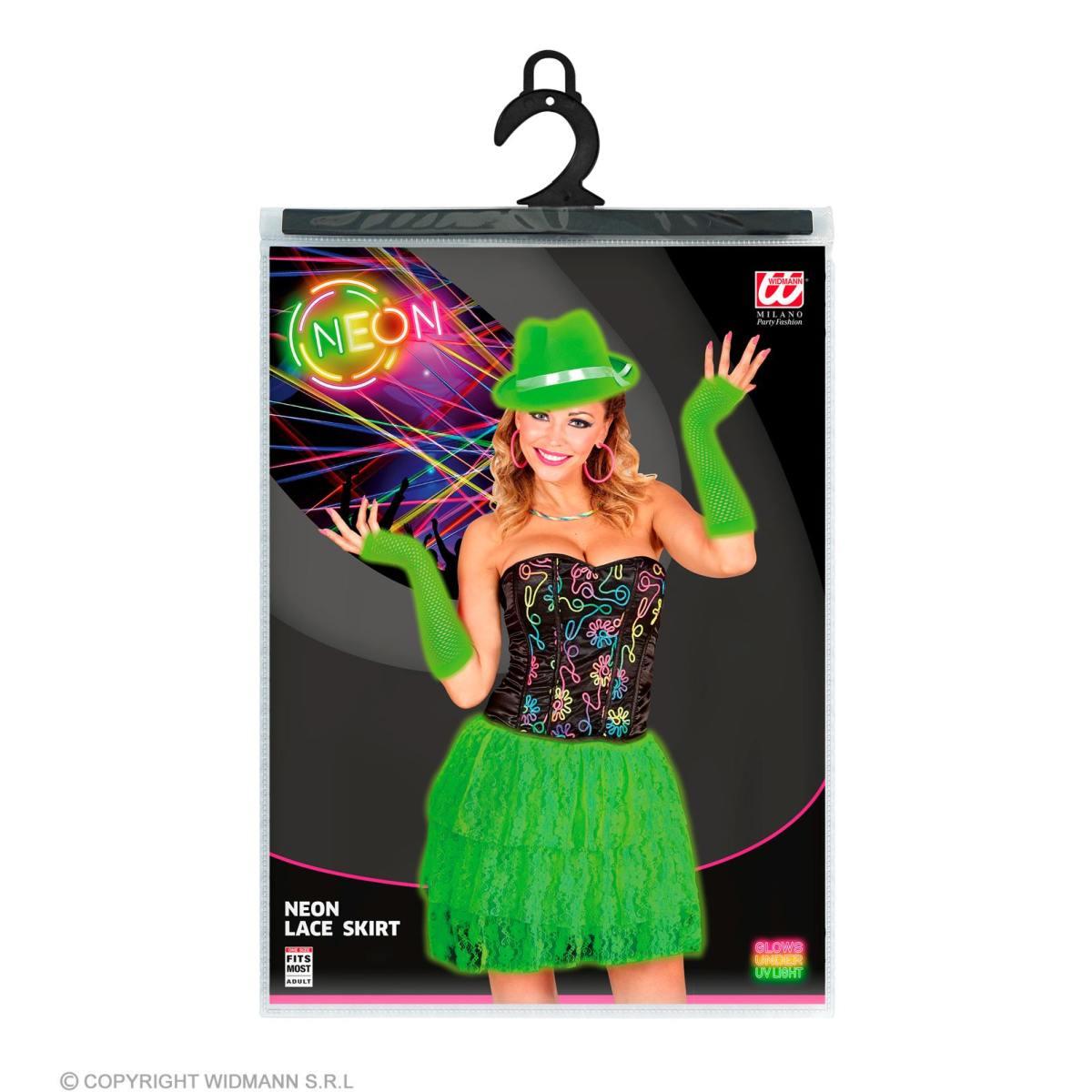 Gonna pizzo verde fluo