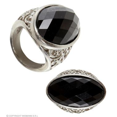 Anello argento pietra nera