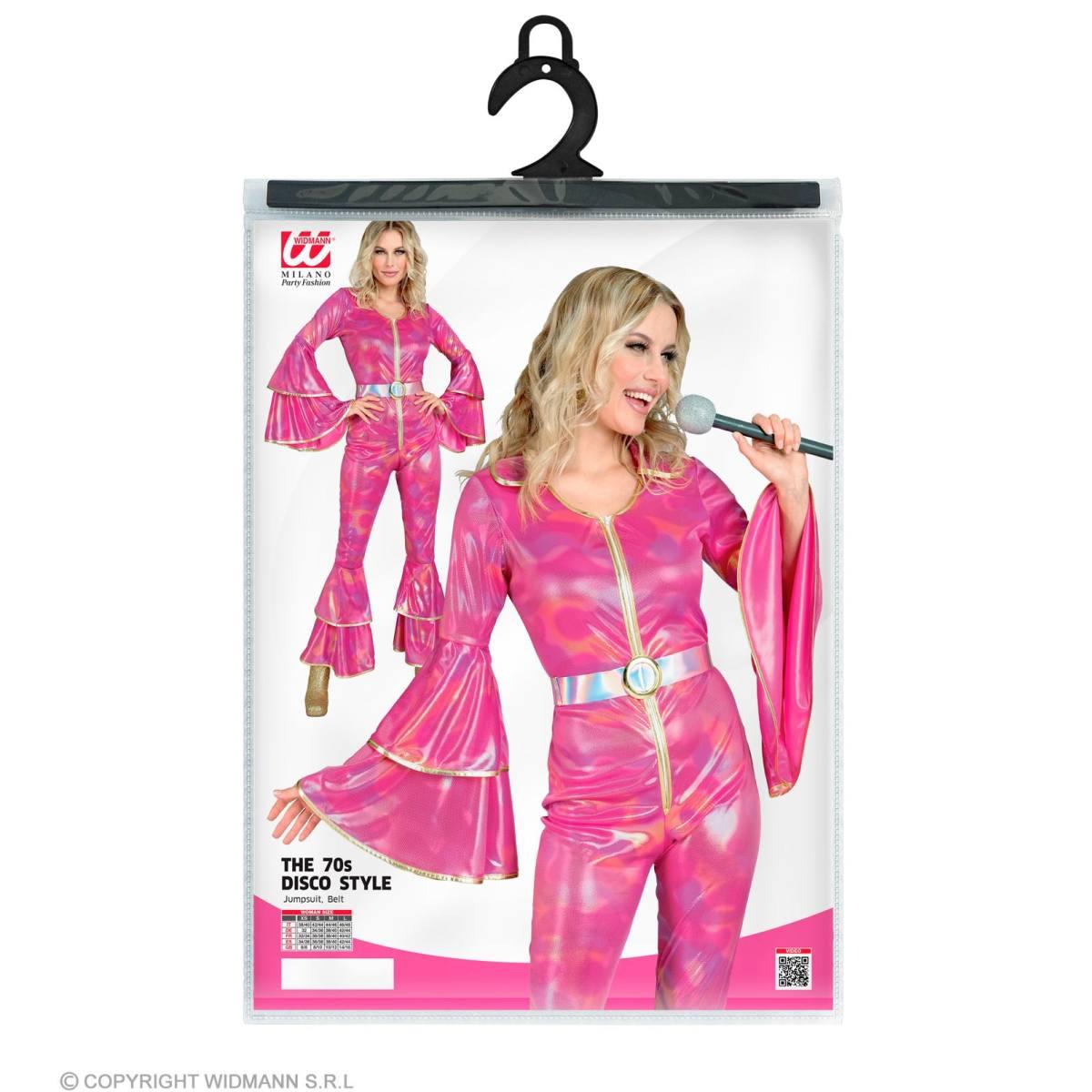 Costume tuta disco anni 70 rosa