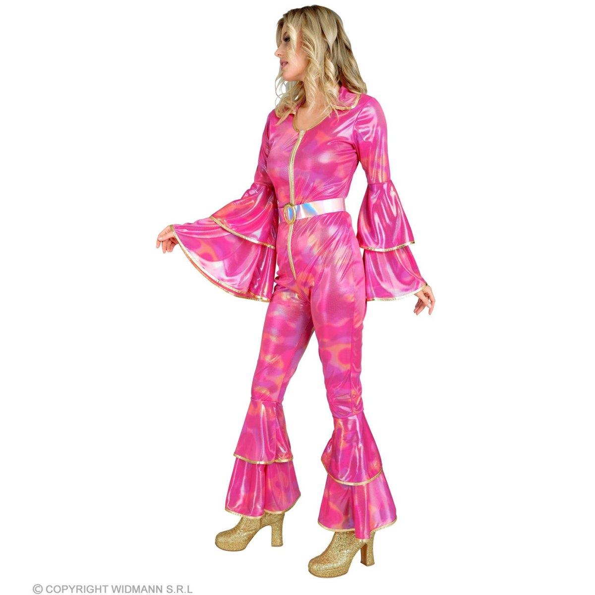 Costume tuta disco anni 70 rosa