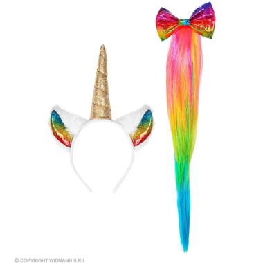 Unicorno giraffa cerchietto coda