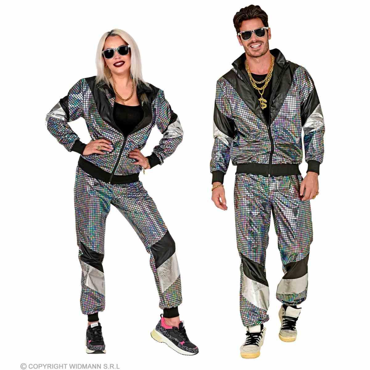 Costume tuta anni 70 80 dance argento