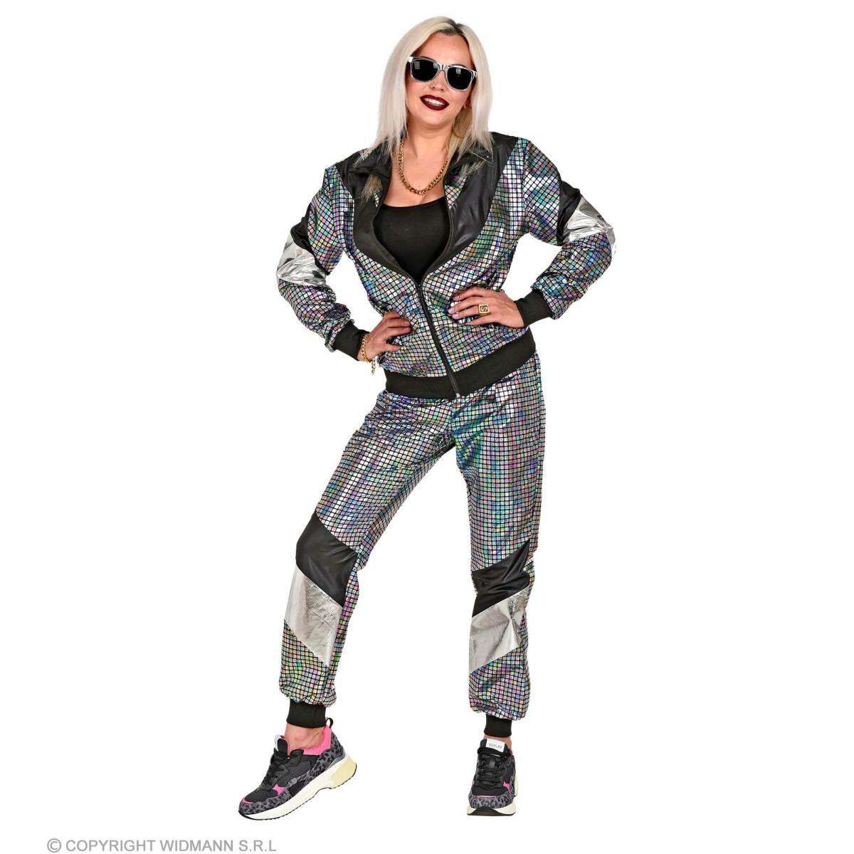 Costume tuta anni 70 80 dance argento