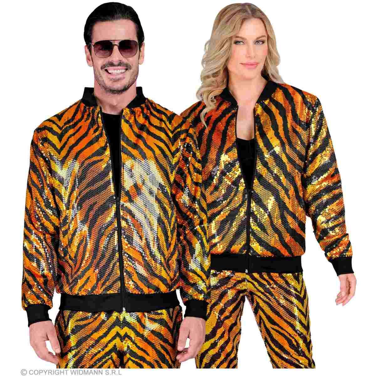 Giubbino bomber party disco tigrato animalier