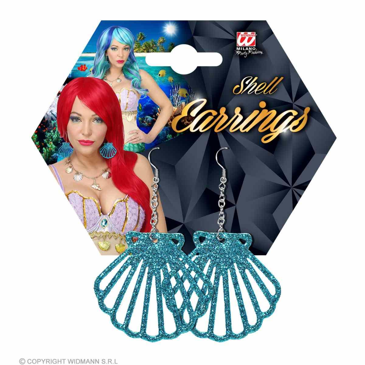 Orecchini sirena conchiglie azzurre