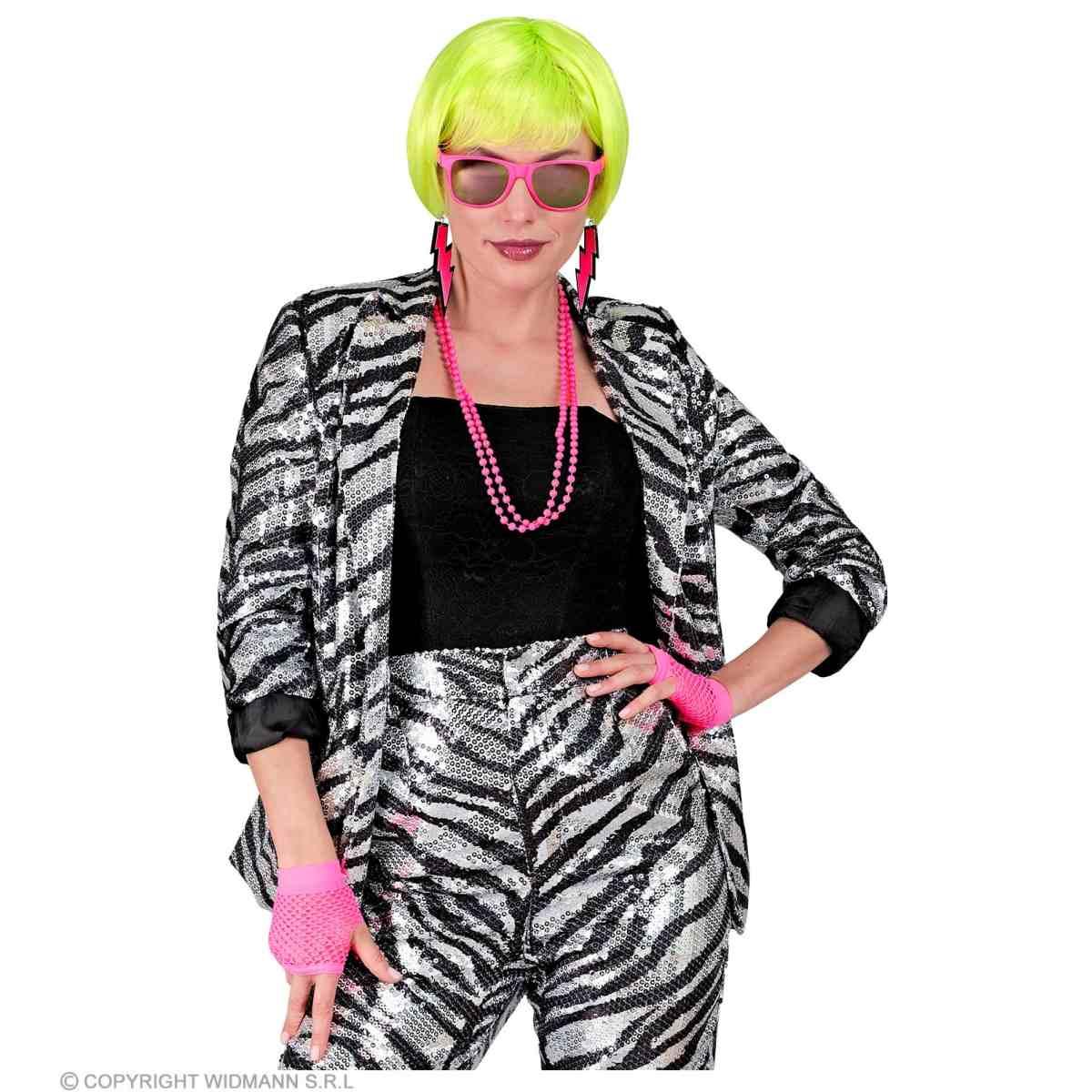 Giacca party disco animalier zebrata paillettes