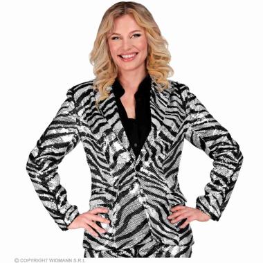 Giacca party disco animalier zebrata paillettes