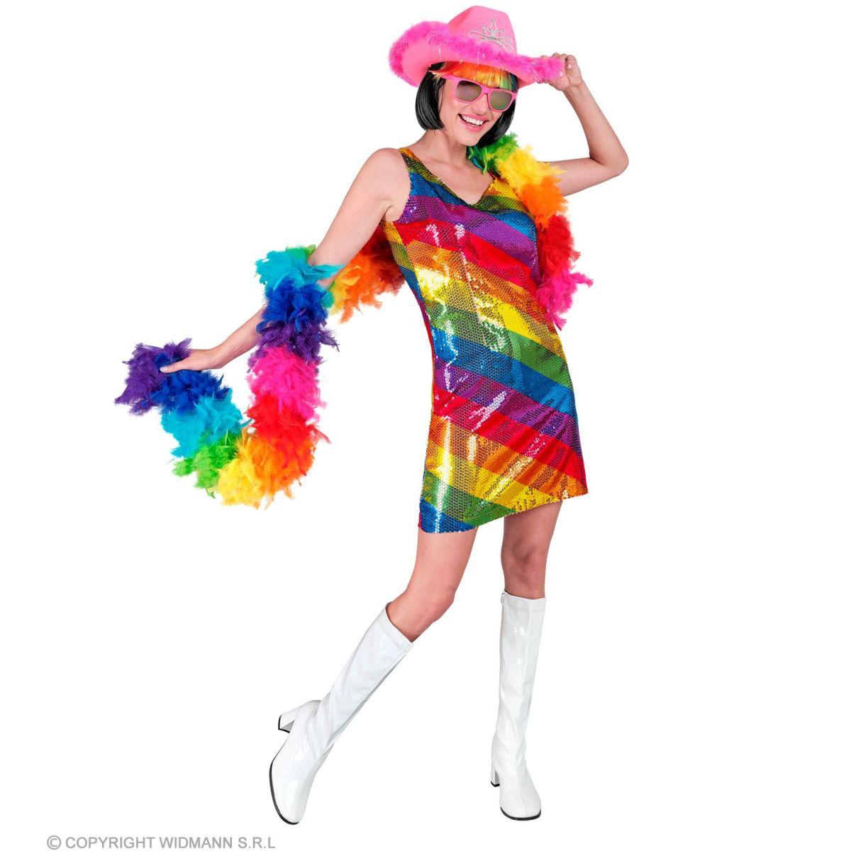 Costume abito party arcobaleno multicolor