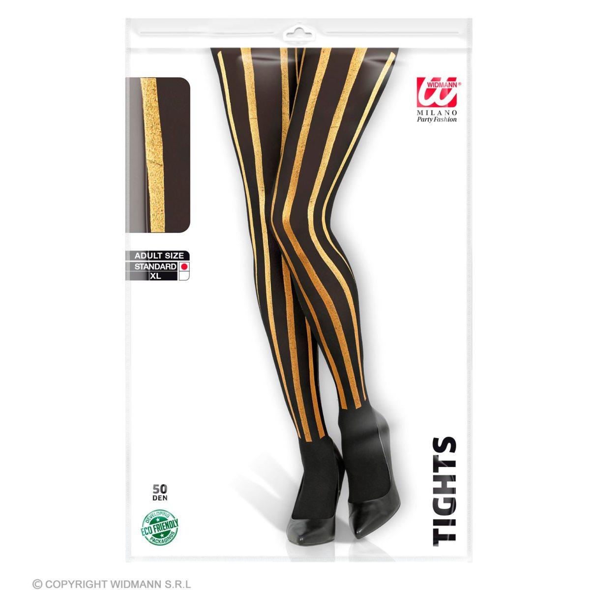 Collant righe nere oro
