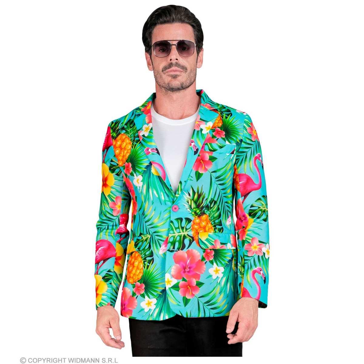 Giacca flamingo azzurra fluo