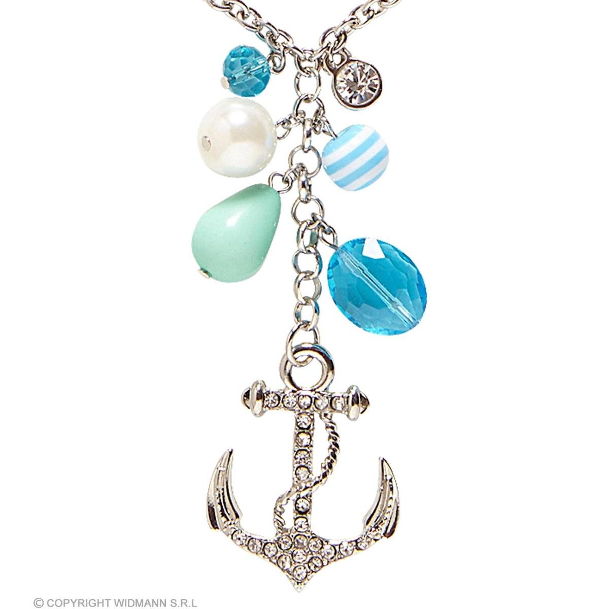 Collana metallo ancora strass