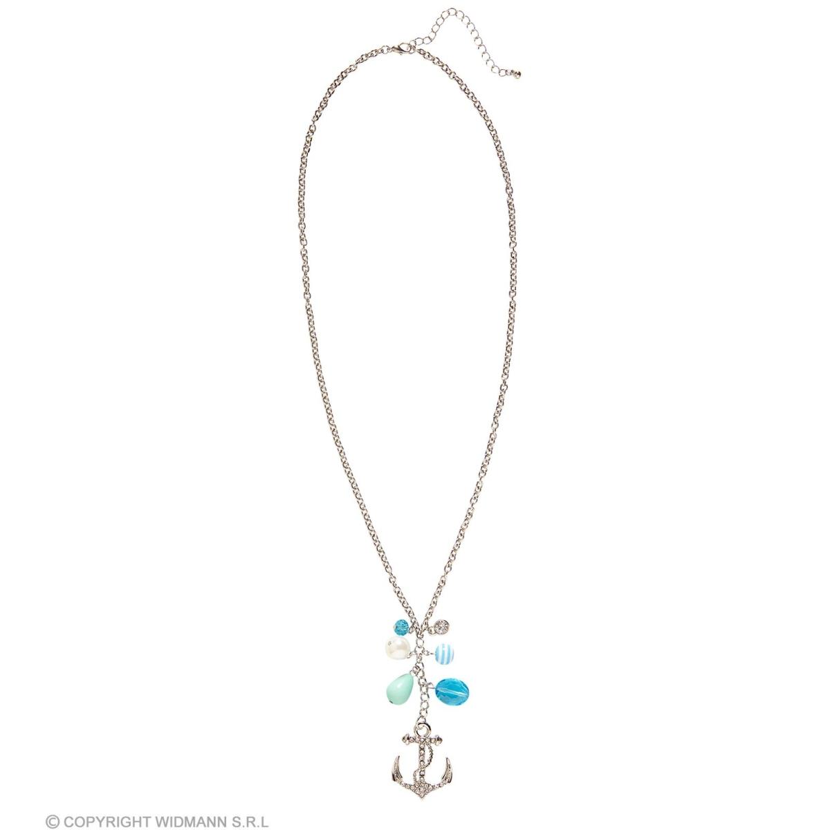 Collana metallo ancora strass