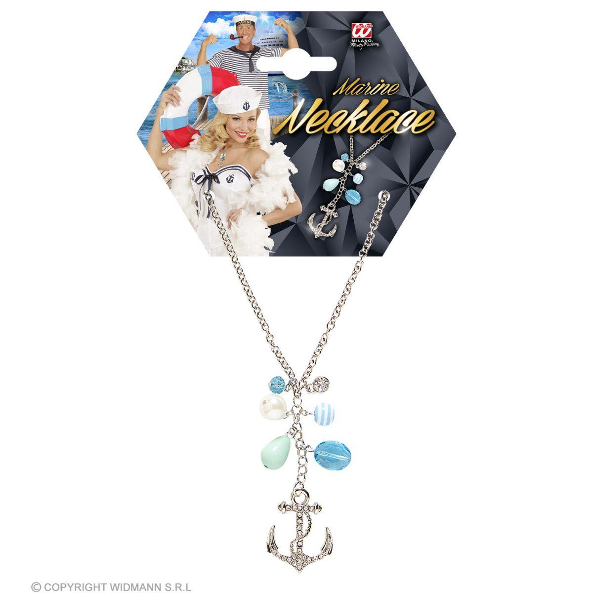 Collana metallo ancora strass