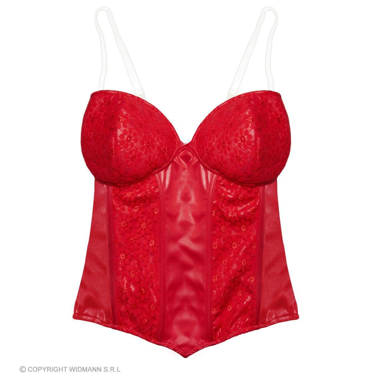 Bustino corpetto rosso pizzo
