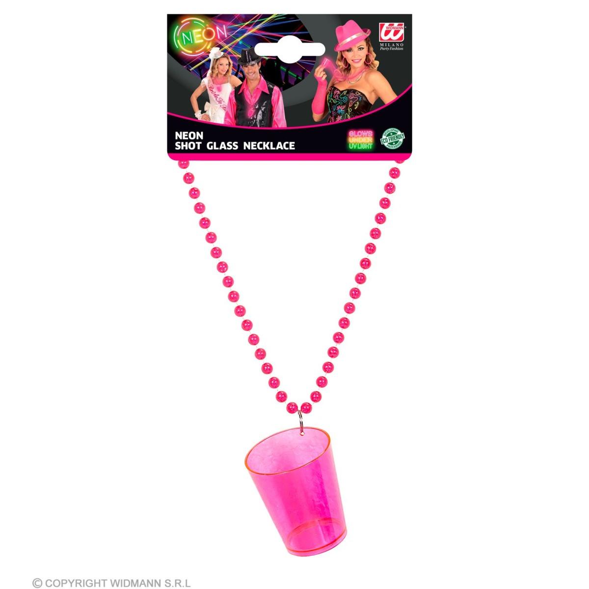 Collana bicchiere shot rosa fluo