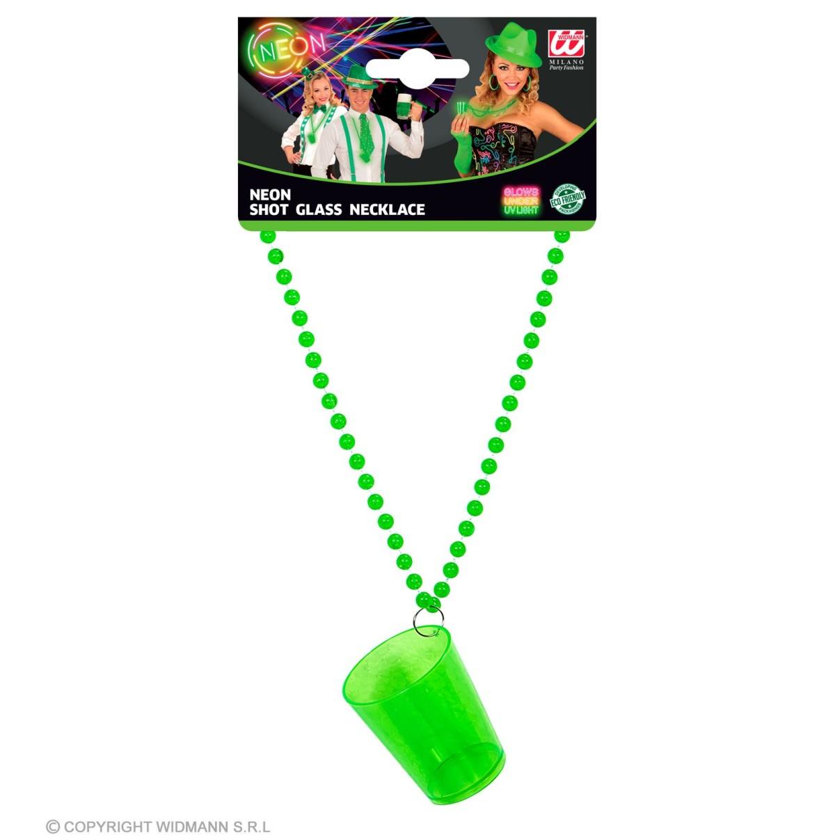 Collana bicchiere shot verde fluo