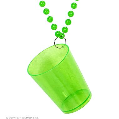 Collana bicchiere shot verde fluo
