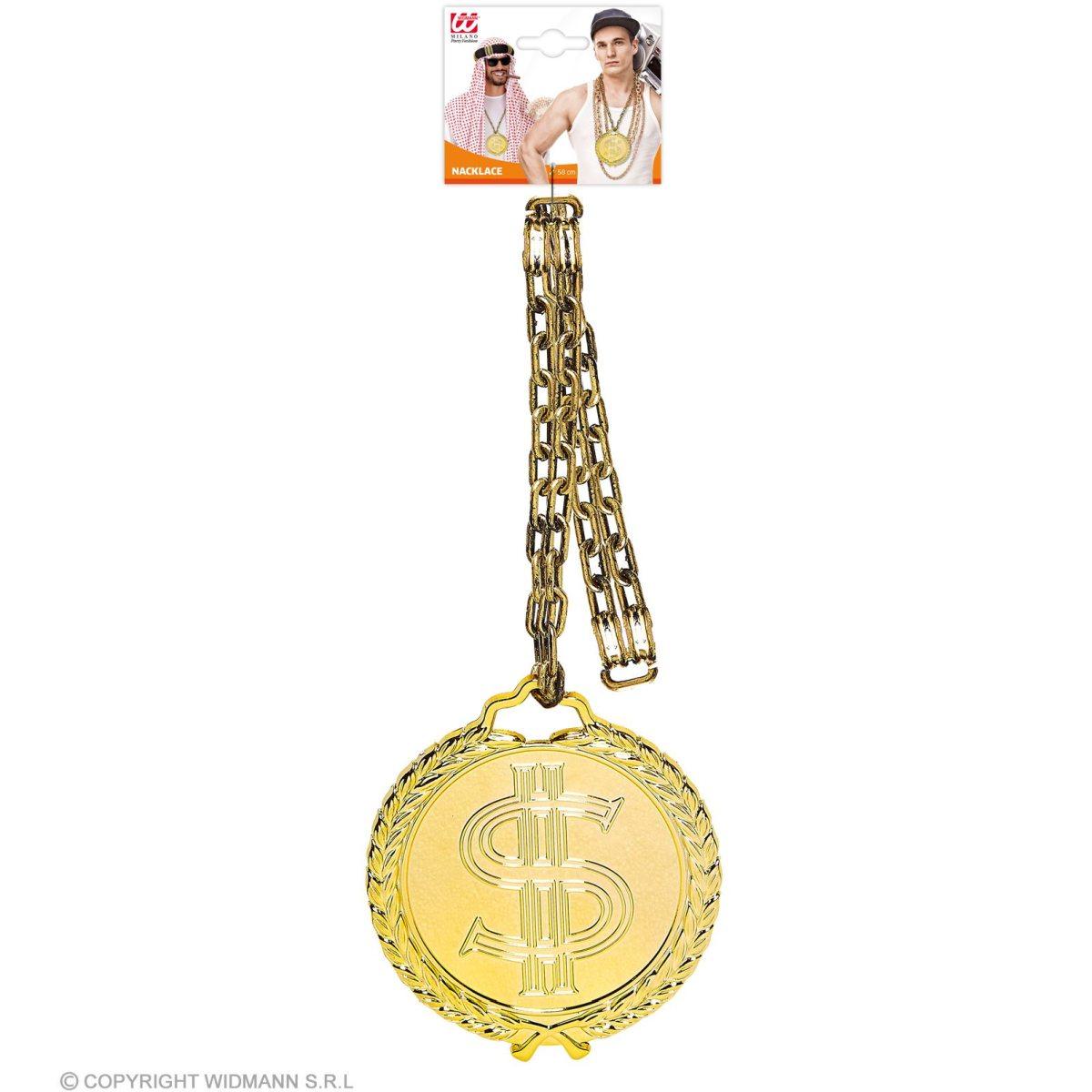 Collana metallo dollaro oro