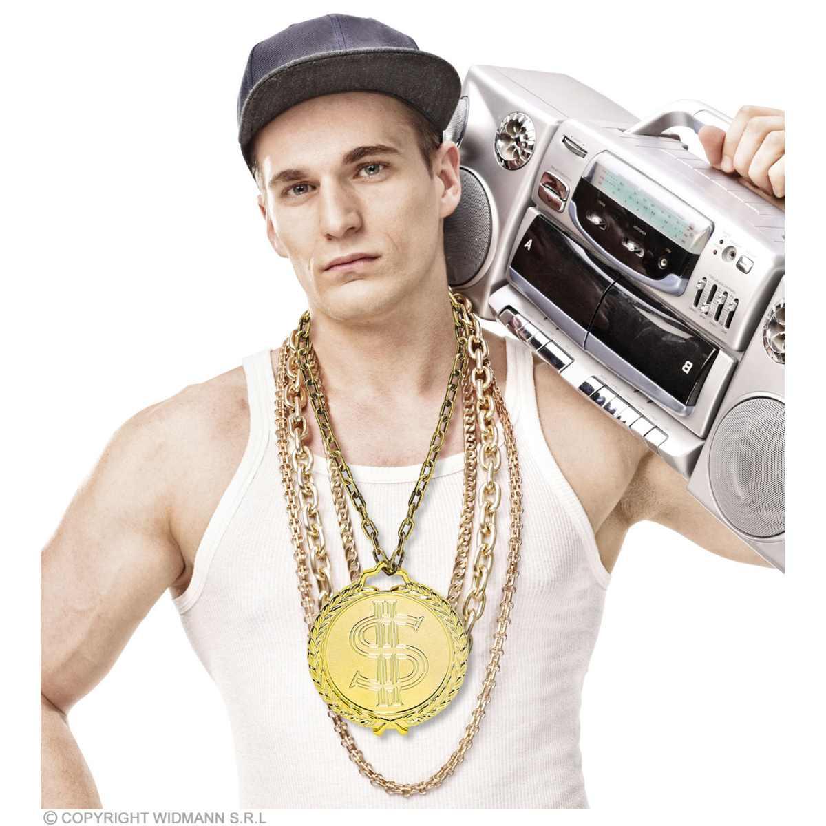 Collana metallo dollaro oro