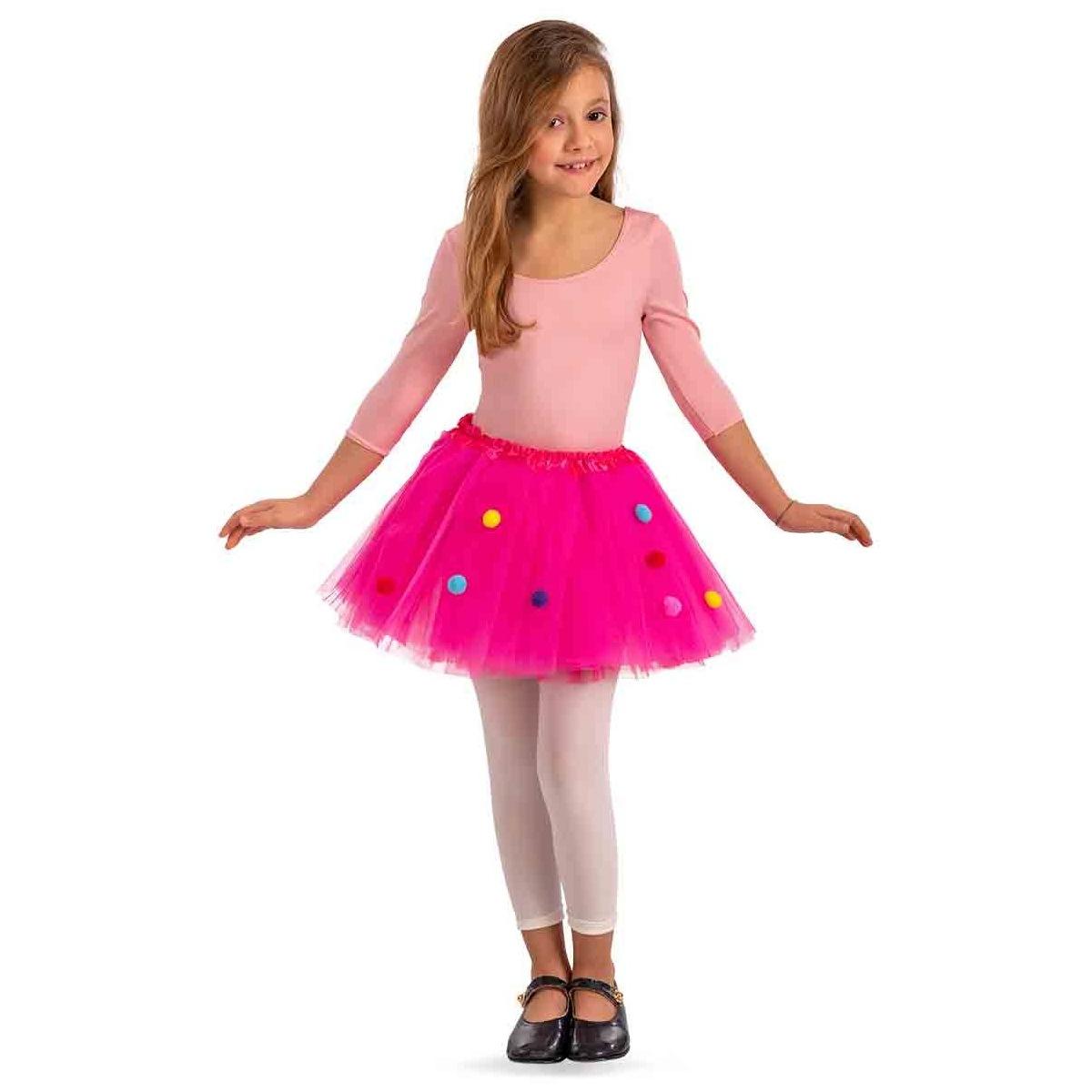 Gonna tulle fucsia pois