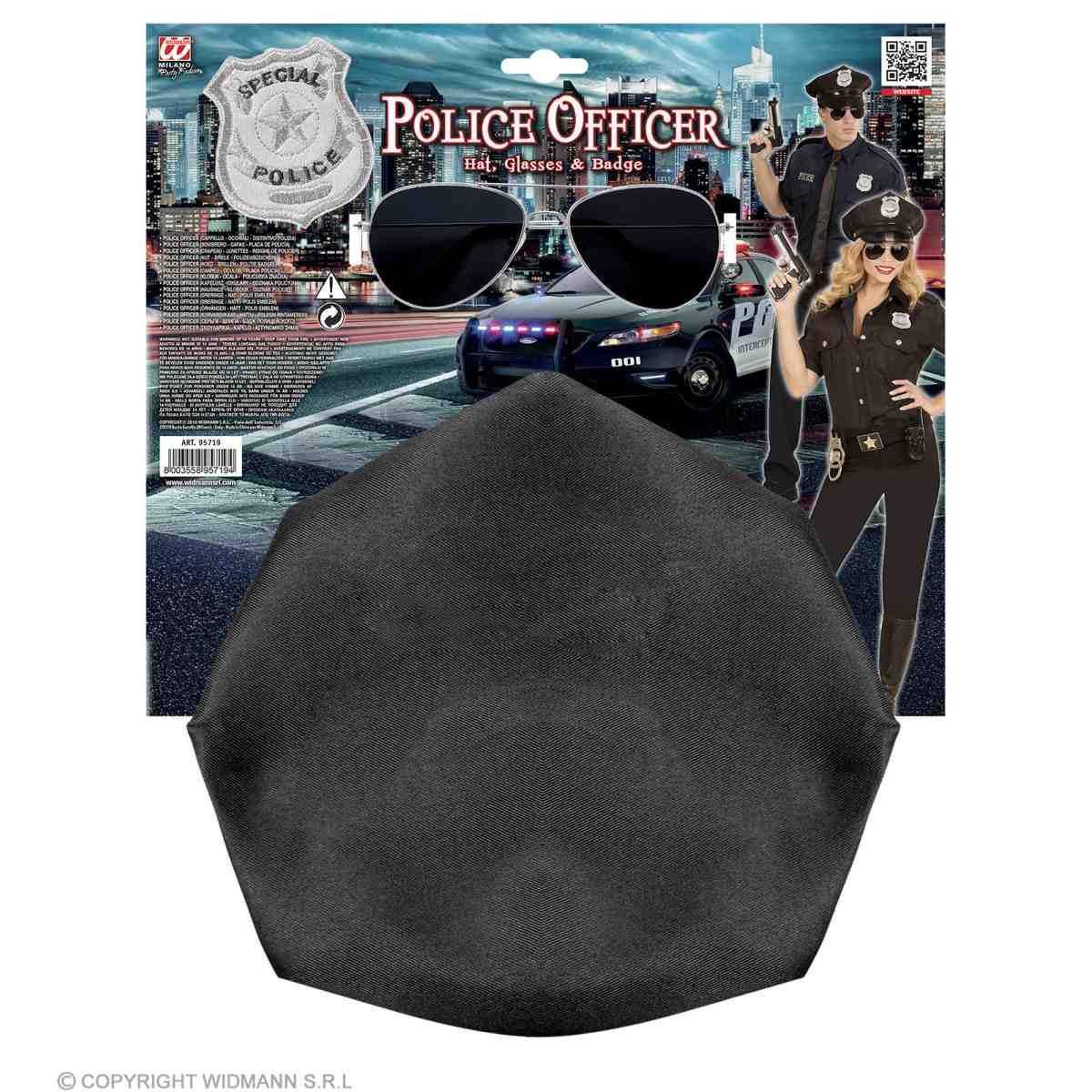 Cappello poliziotto occhiali distintivo
