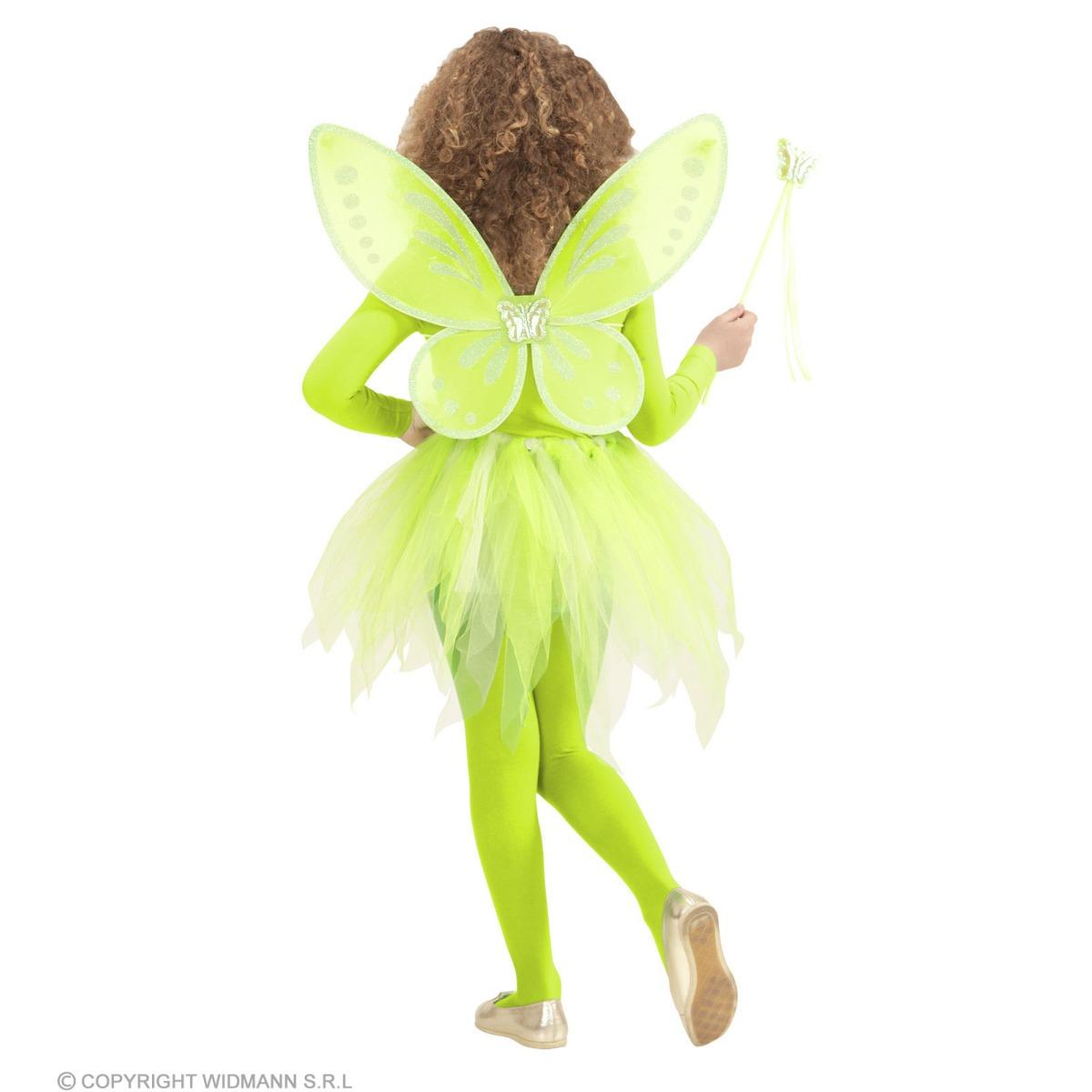 Gonna farfalla verde ali bacchetta Set 3 pz