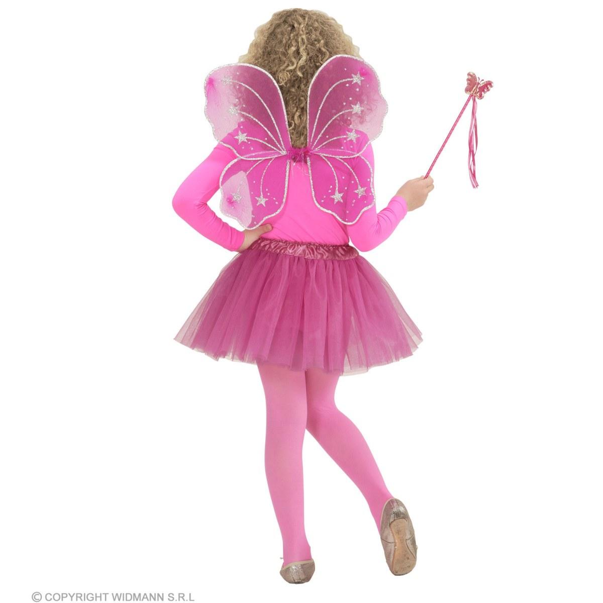 Gonna farfalla rosa ali bacchetta Set 3 pz